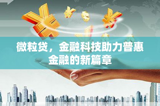 任县微粒贷，金融科技助力普惠金融的新篇章