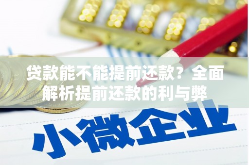 任县贷款能不能提前还款？全面解析提前还款的利与弊