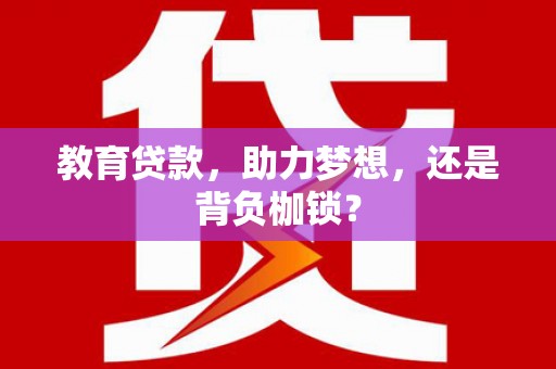 任县教育贷款，助力梦想，还是背负枷锁？