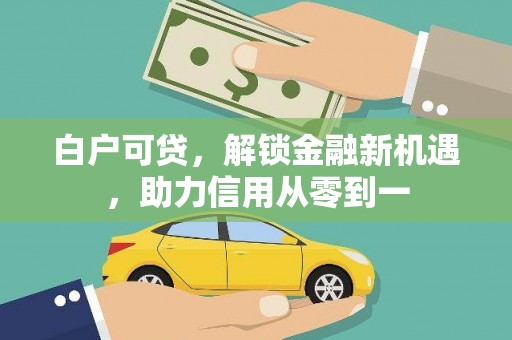 任县白户可贷，解锁金融新机遇，助力信用从零到一