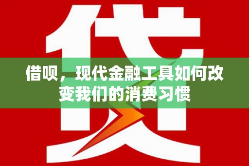 任县借呗，现代金融工具如何改变我们的消费习惯
