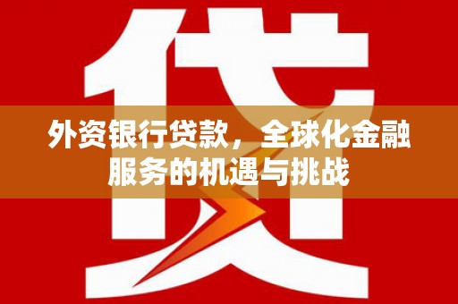 任县外资银行贷款，全球化金融服务的机遇与挑战