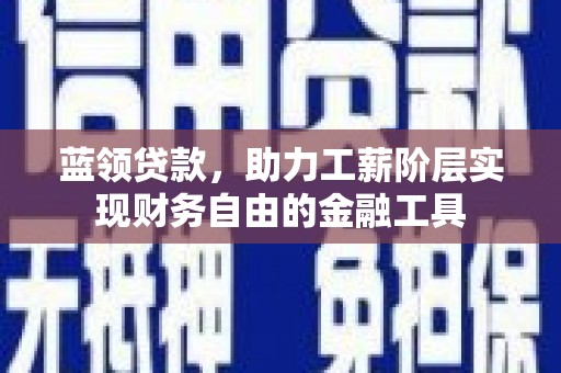 任县蓝领贷款，助力工薪阶层实现财务自由的金融工具