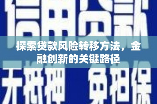 任县探索贷款风险转移方法，金融创新的关键路径