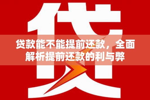 任县贷款能不能提前还款，全面解析提前还款的利与弊