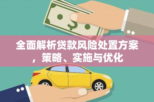 任县全面解析贷款风险处置方案，策略、实施与优化