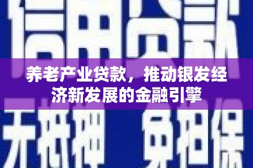 任县养老产业贷款，推动银发经济新发展的金融引擎