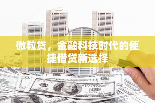 任县微粒贷，金融科技时代的便捷借贷新选择