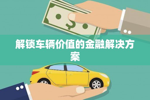 任县解锁车辆价值的金融解决方案