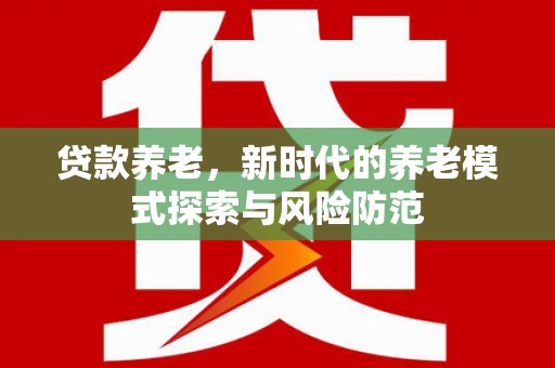 任县贷款养老，新时代的养老模式探索与风险防范