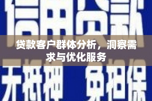 任县贷款客户群体分析，洞察需求与优化服务